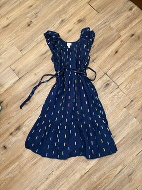 St. John’s Bay Ruffle Sleeve Tie-Waist Midi Dress